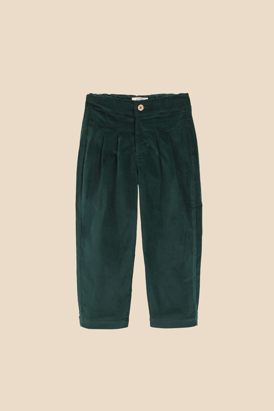 Pantalón pinzas velvet Verde bebé