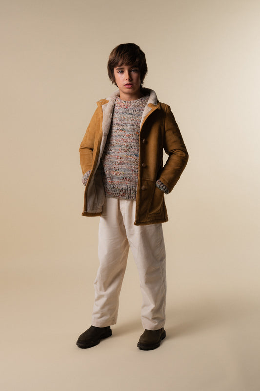 Abrigo Van Gogh solapas beige niño