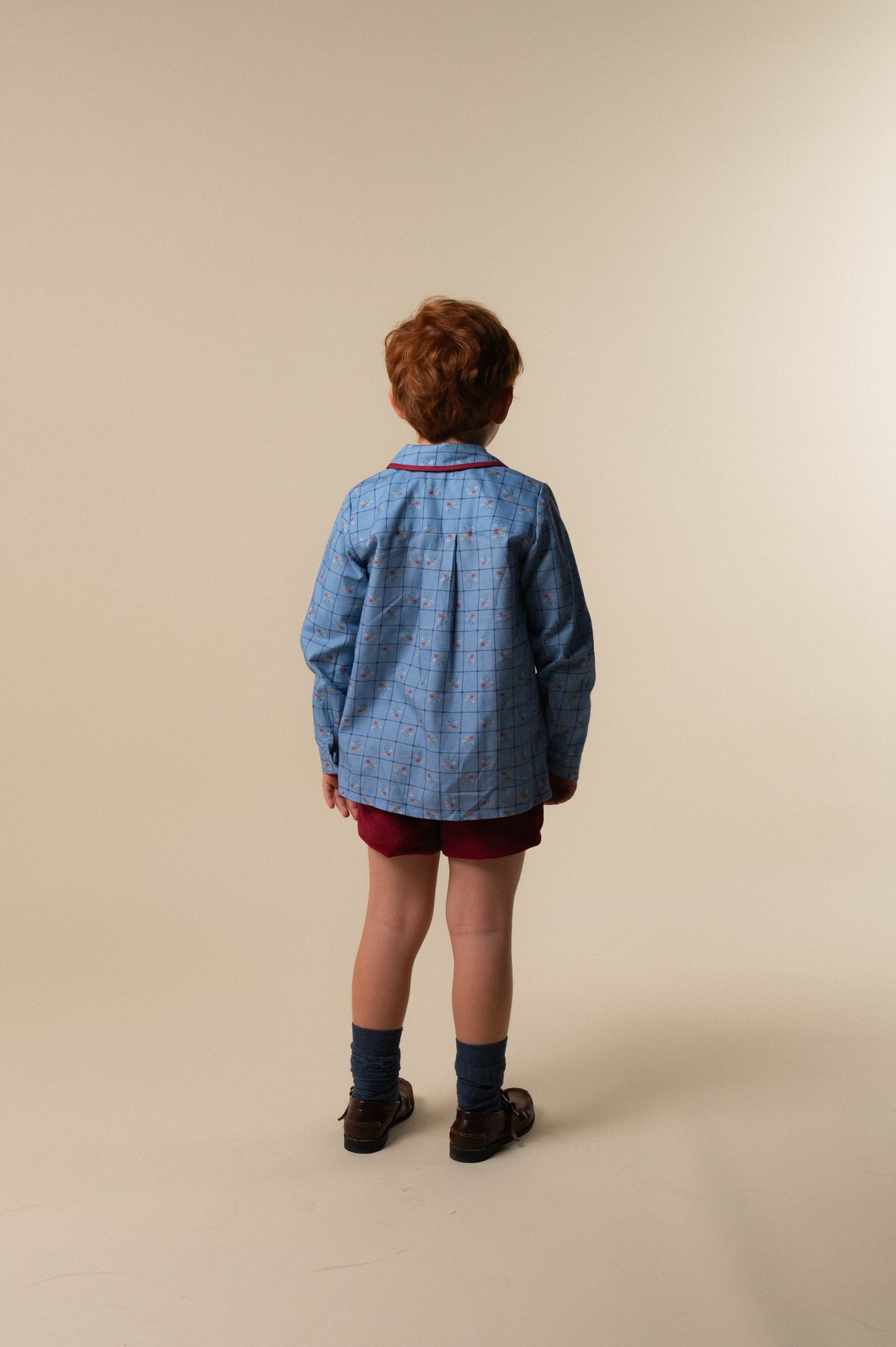 Pantalón corto pana Granate niño