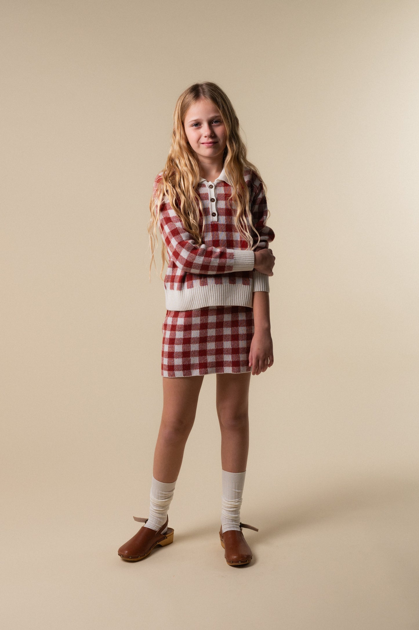 Mini Falda punto vichy Russet