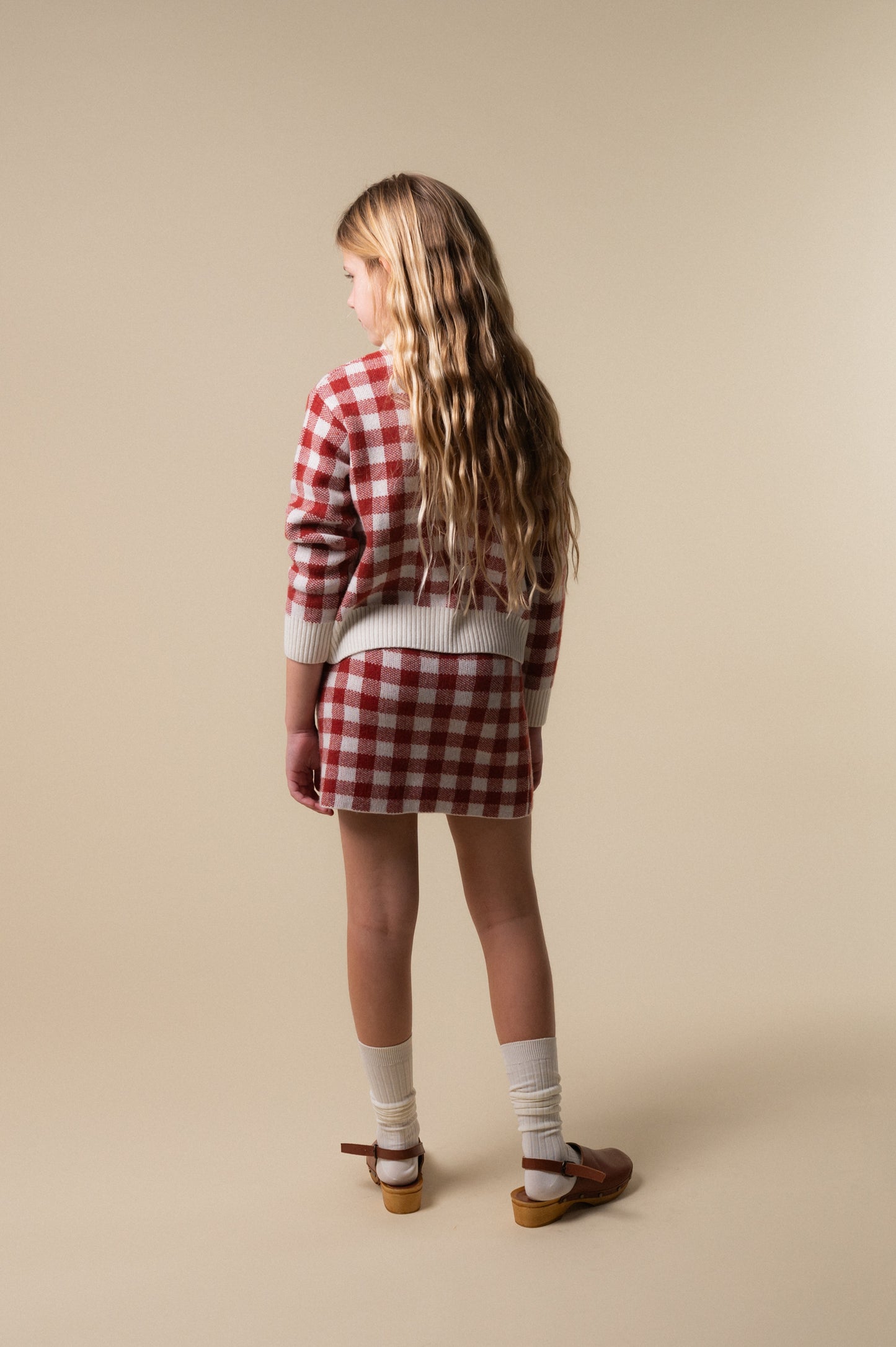Jersey punto Biri vichy Russet niña