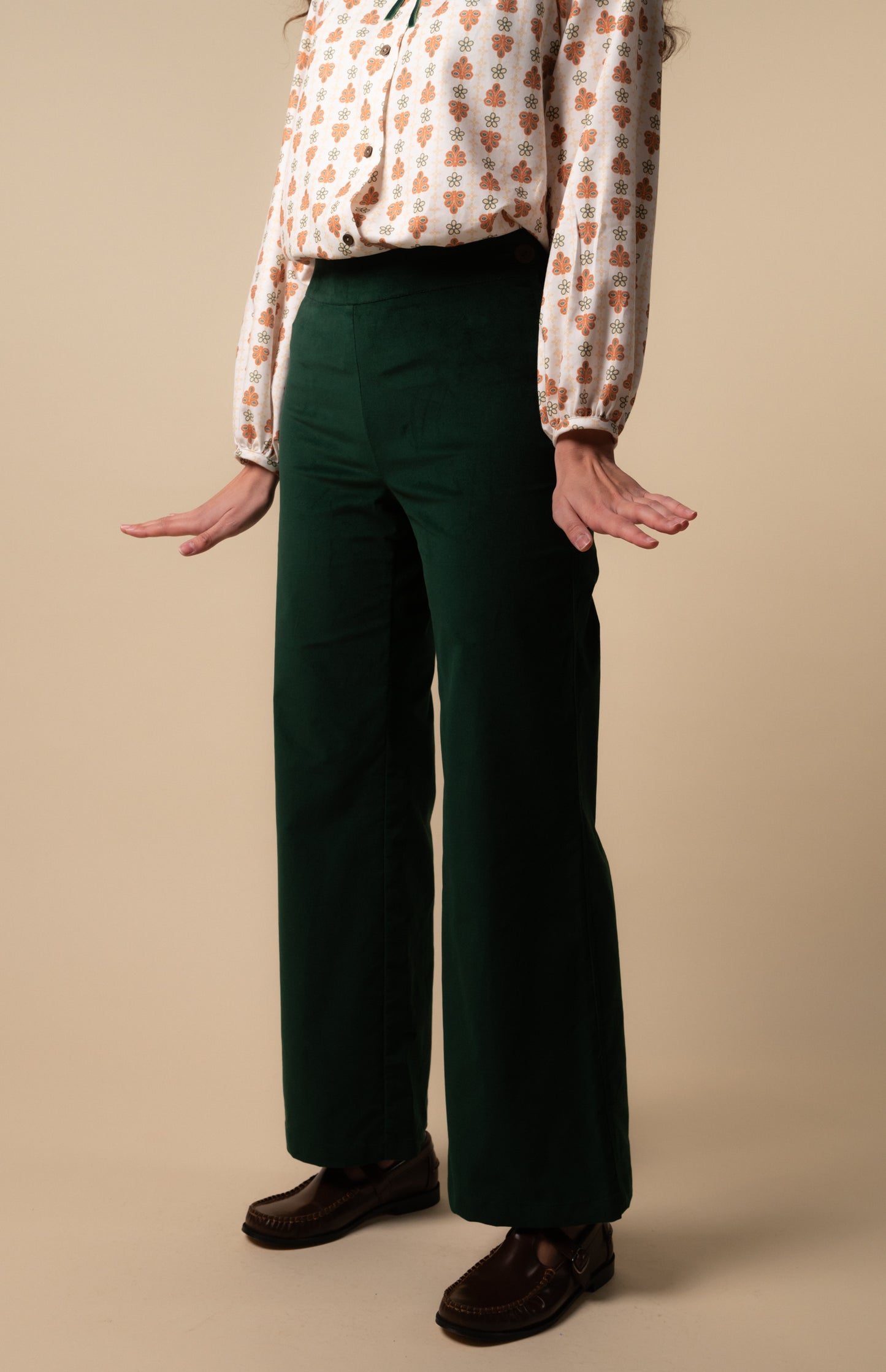 Pantalón Velvet verde antique de mujer
