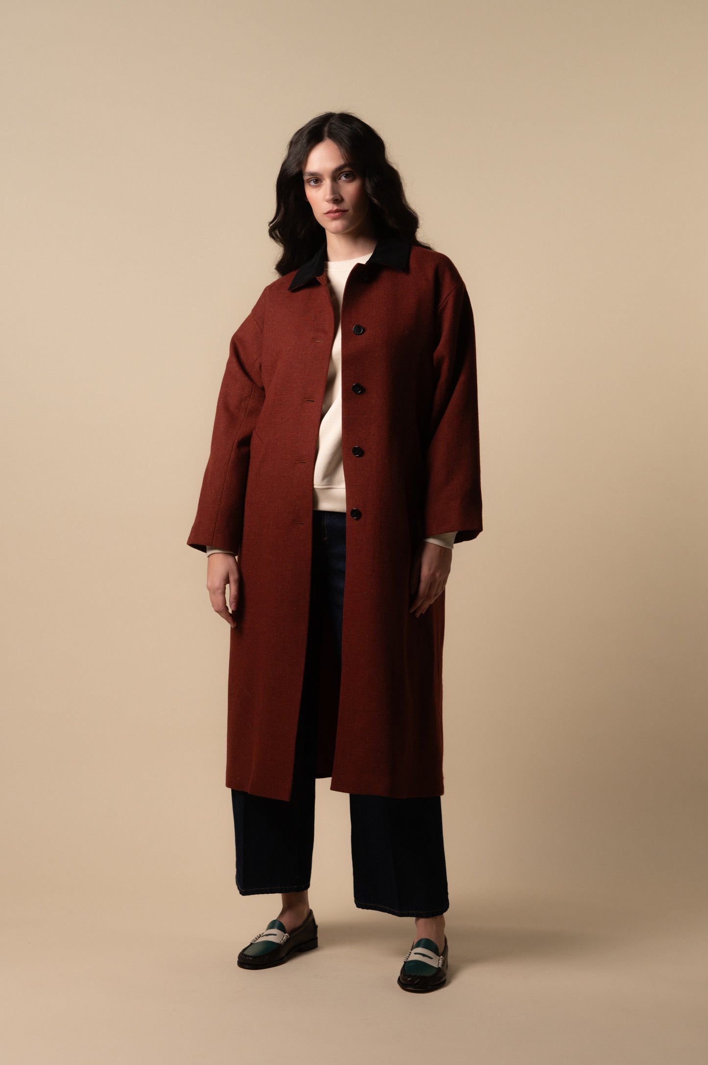 Abrigo Goya burgundy de mujer