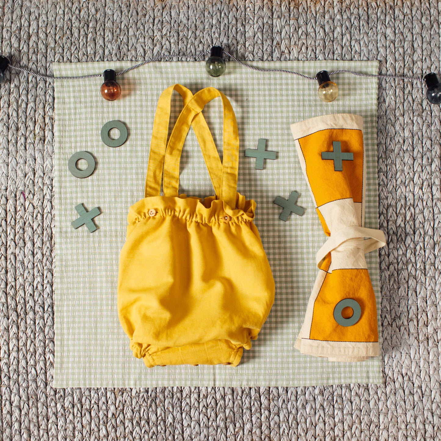 Yellow Linen straps bloomer