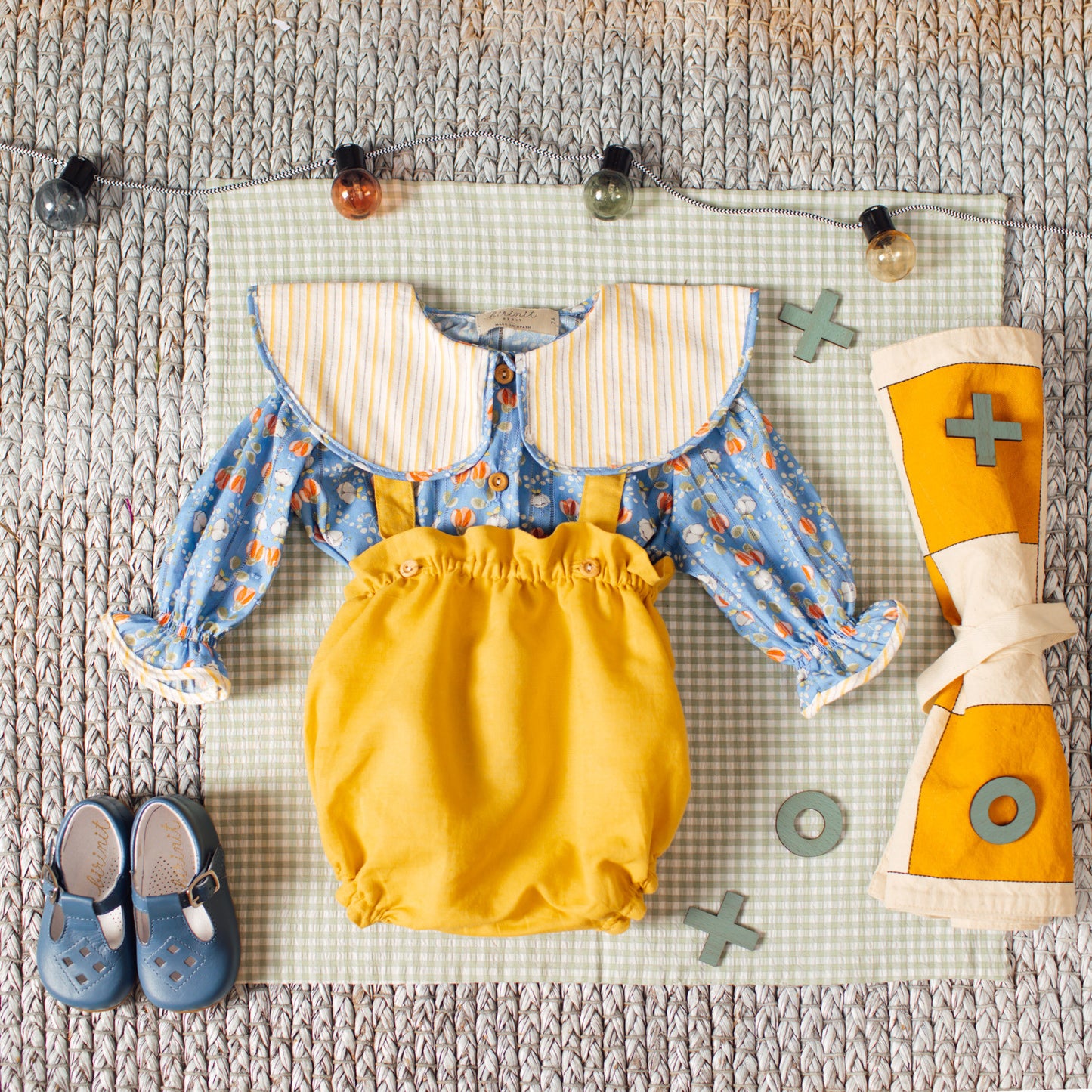 Yellow Linen straps bloomer