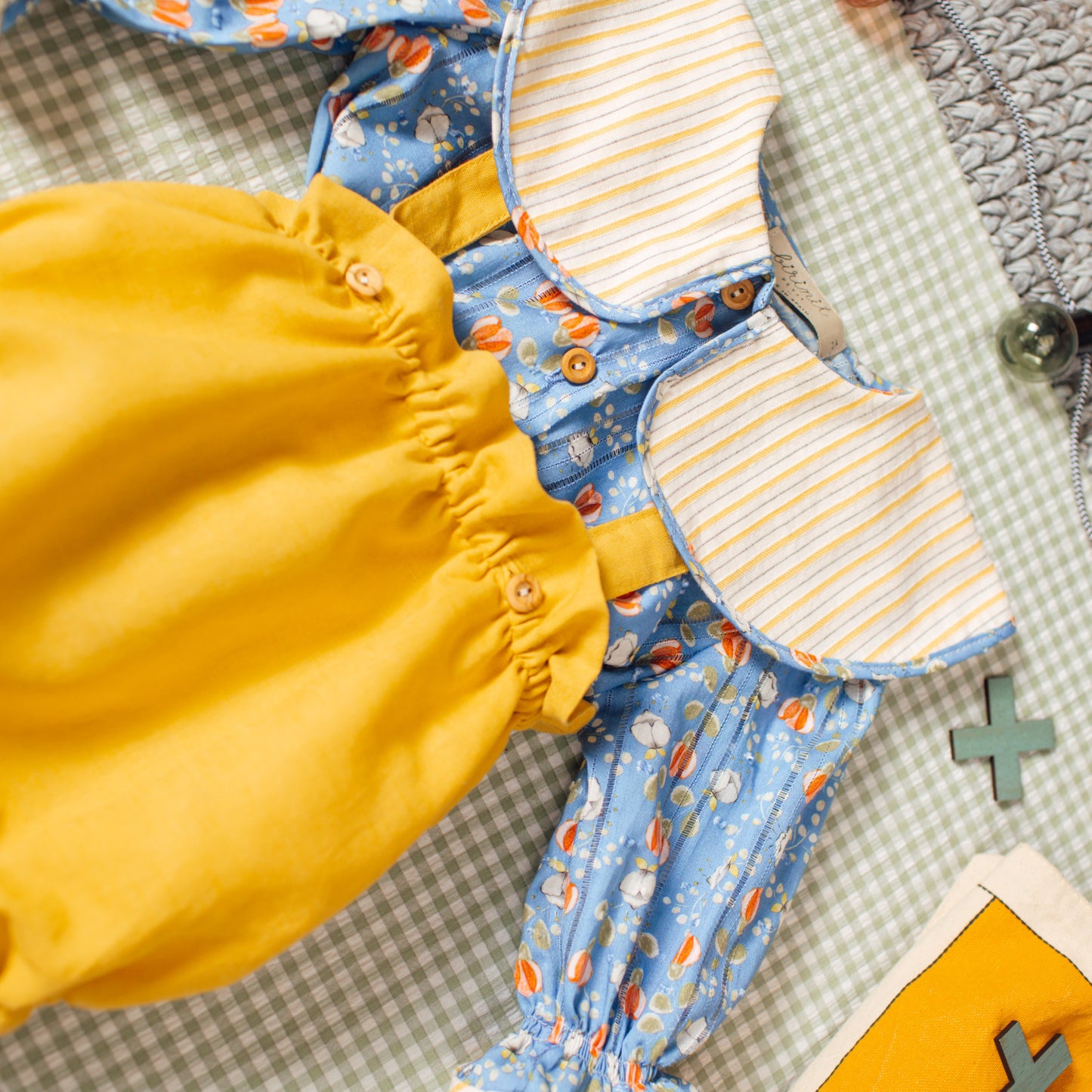 Yellow Linen straps bloomer