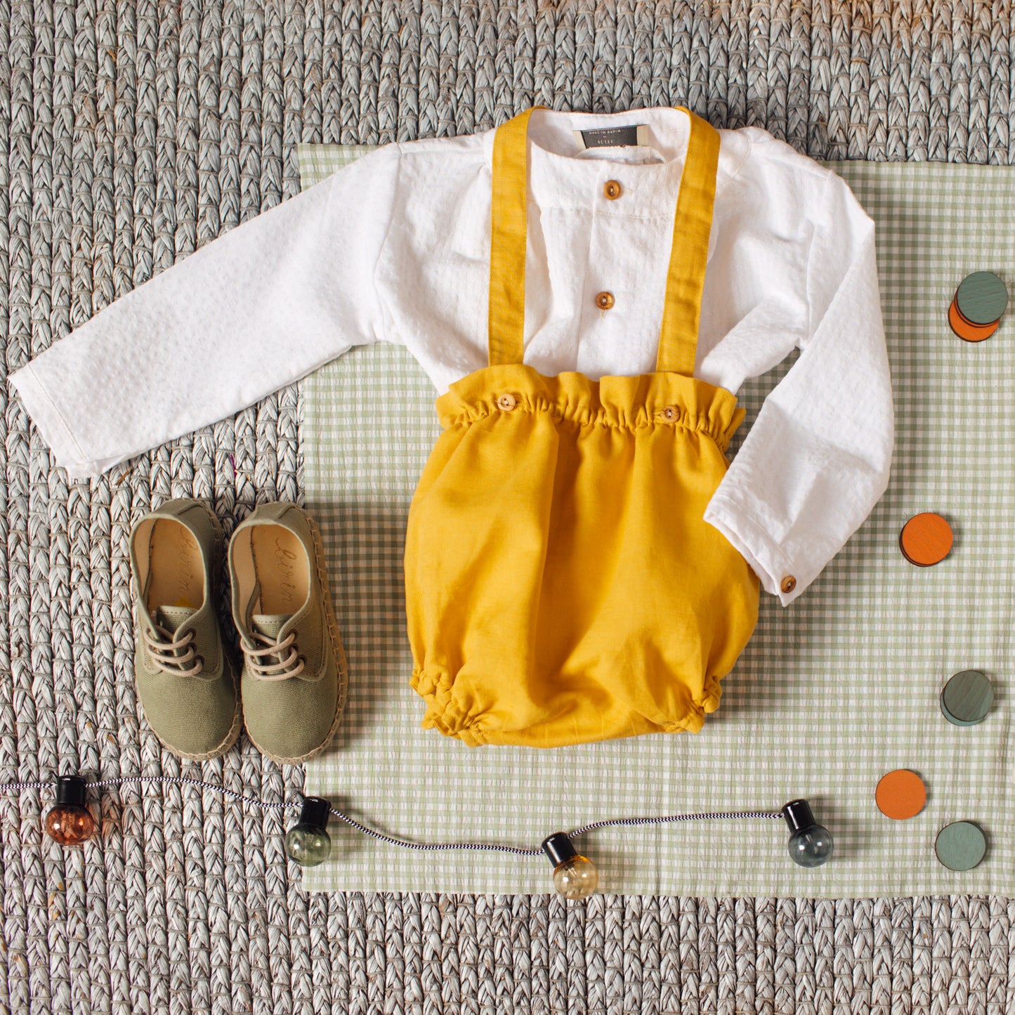 Yellow Linen straps bloomer