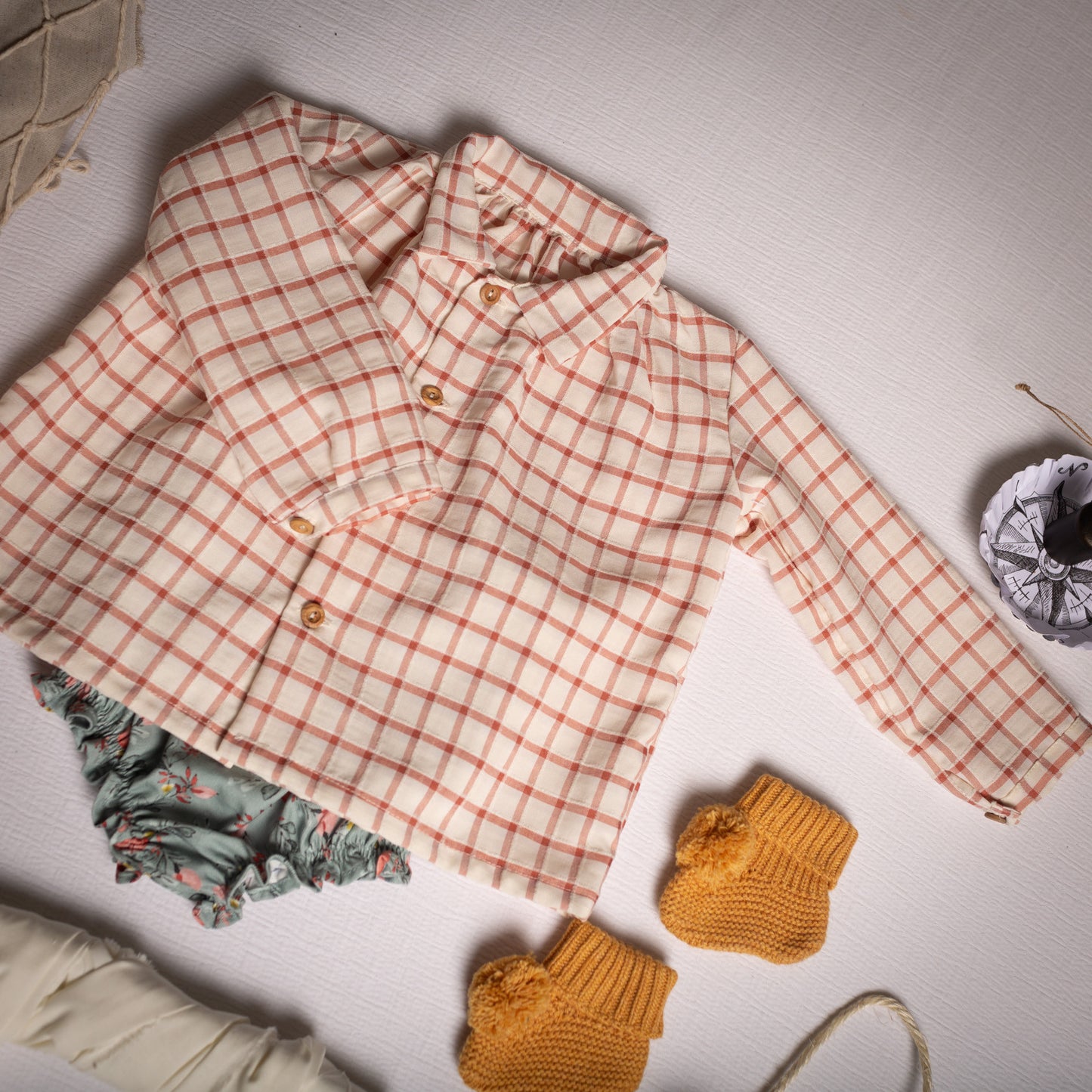 Marsala plaid Dalí shirt