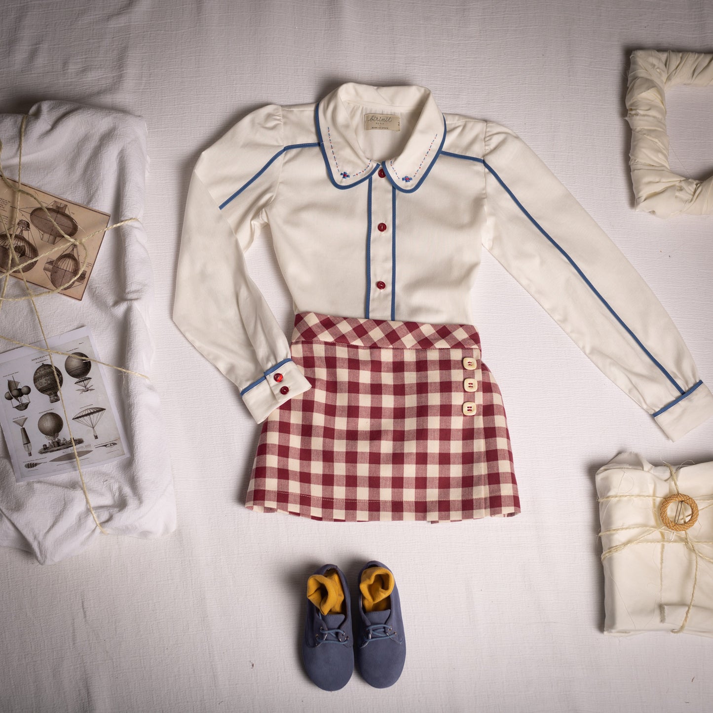 Maroon Gingham mini skirt