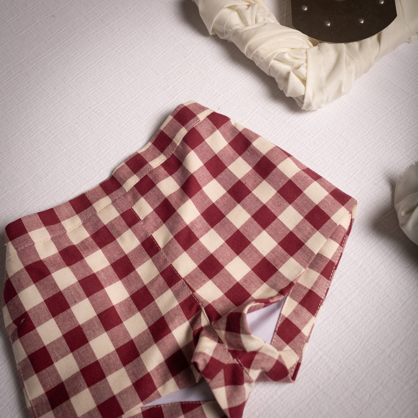 Maroon Gingham shorts