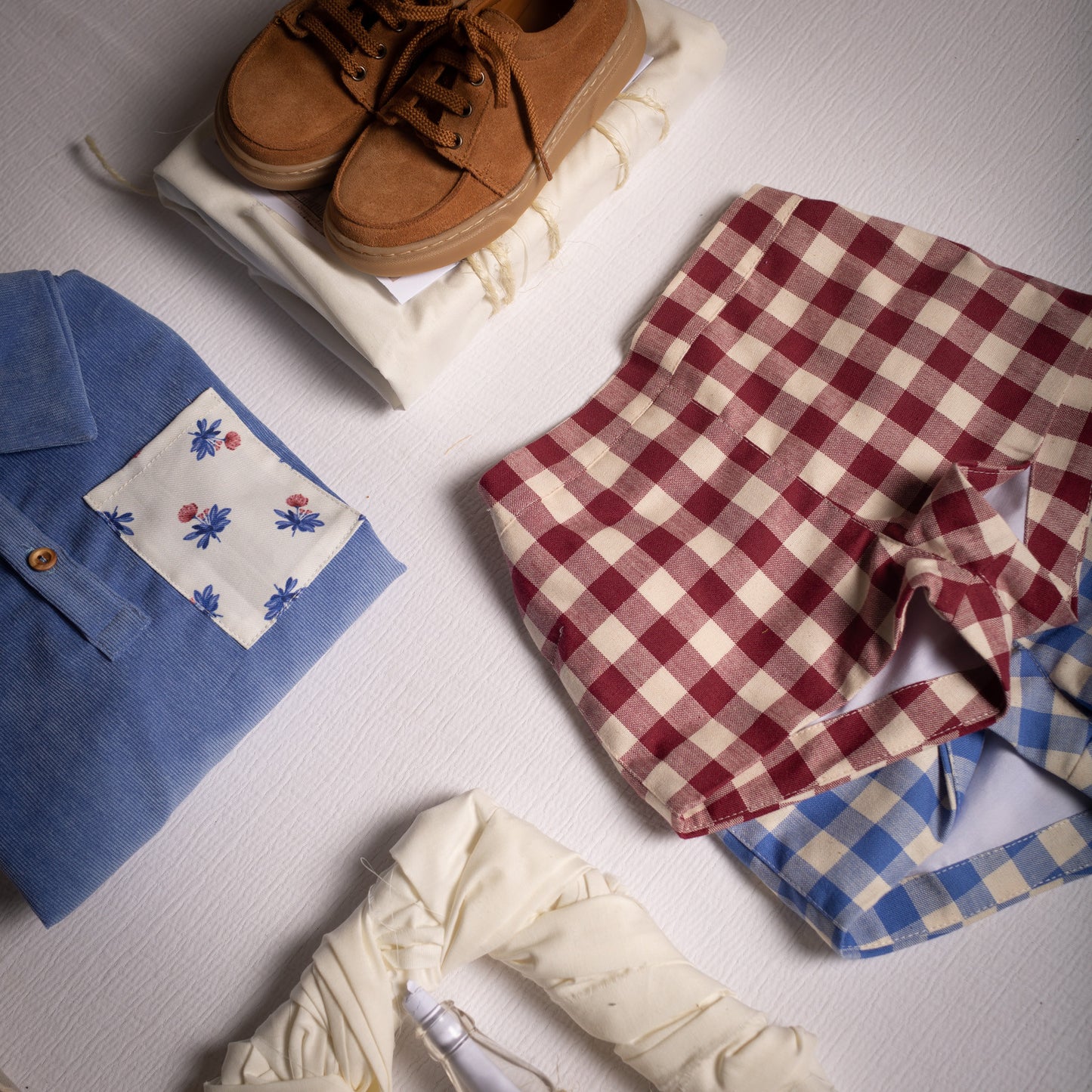 Maroon Gingham shorts