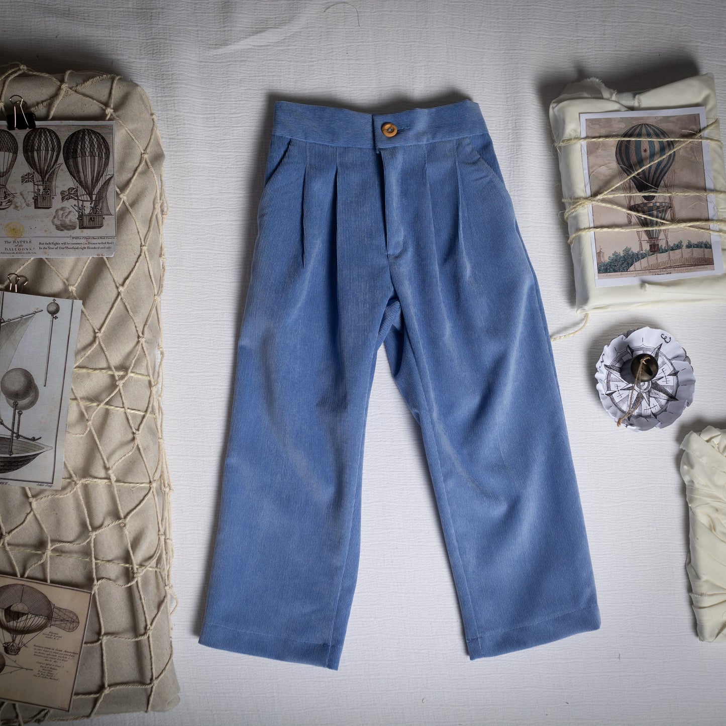 Bluish corduroy twill pants