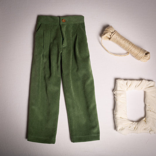 Olive corduroy twill pants