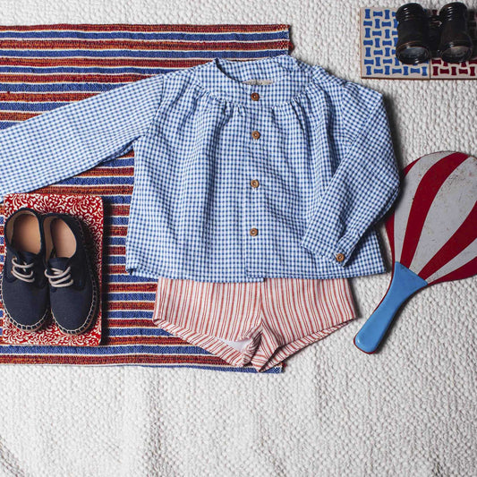 Electric blue gingham maho shirt