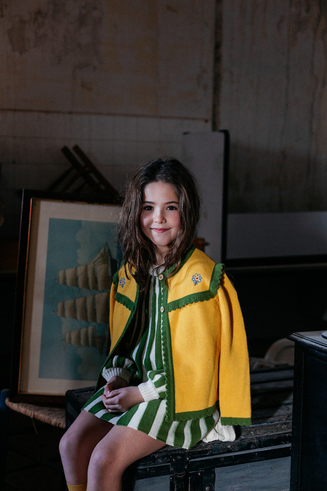 Mustard embroidered jacket