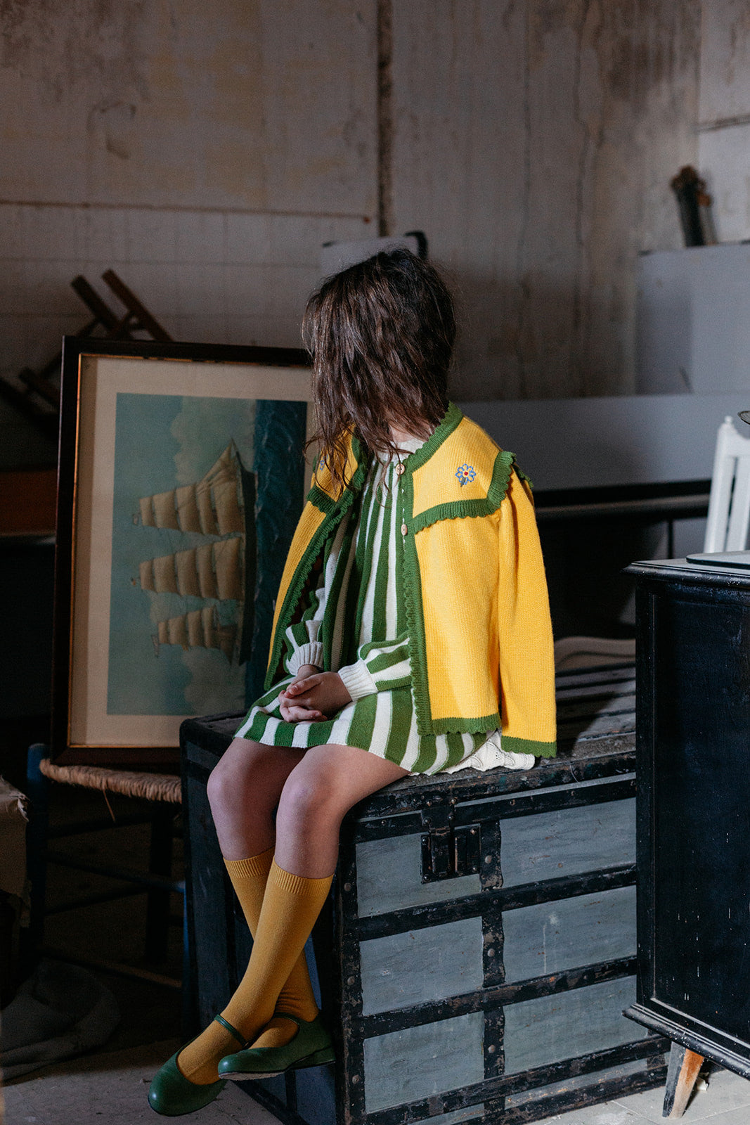 Mustard embroidered jacket