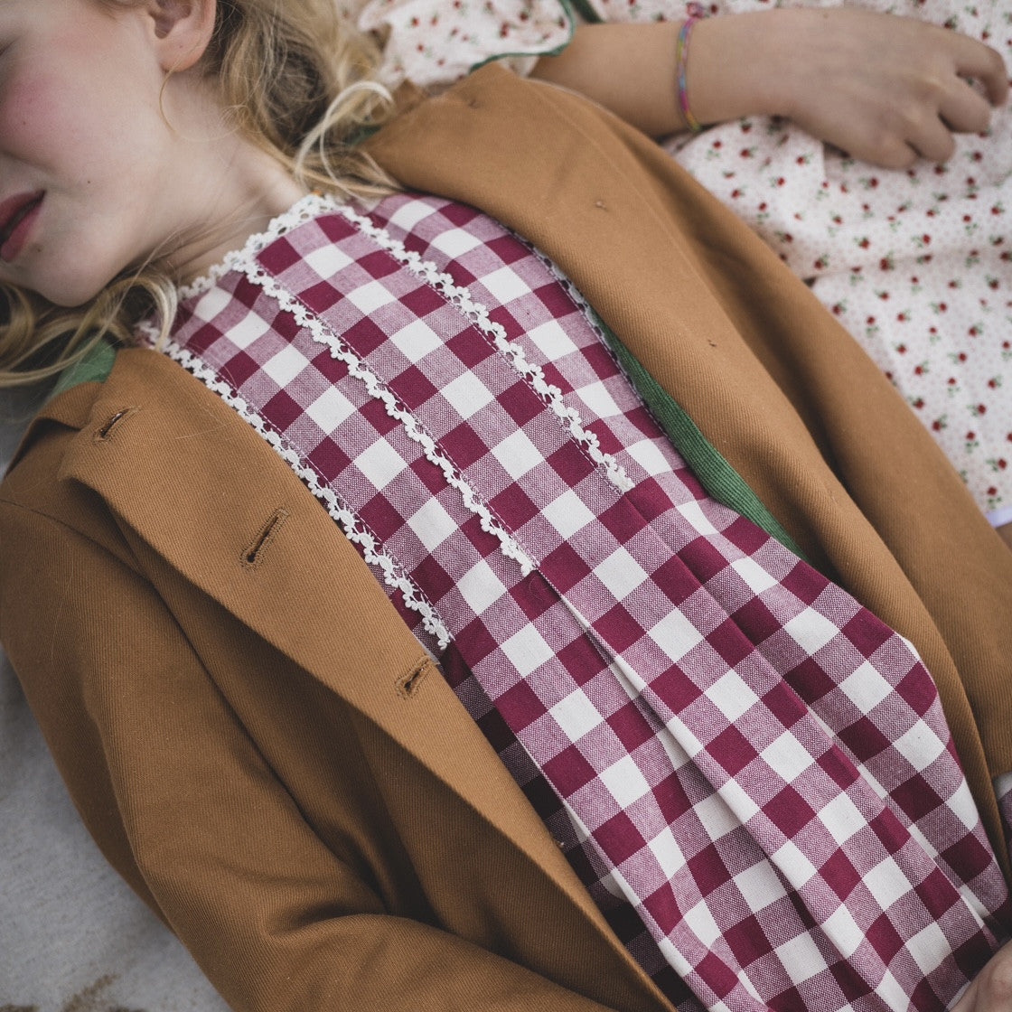 Maroon Gingham dress