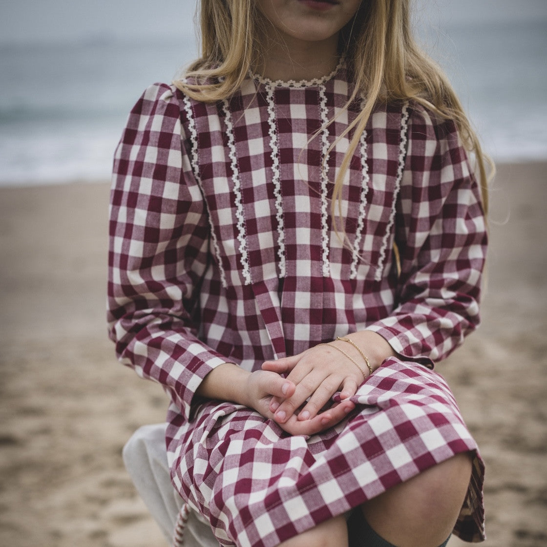 Maroon Gingham dress