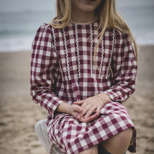 Maroon Gingham dress