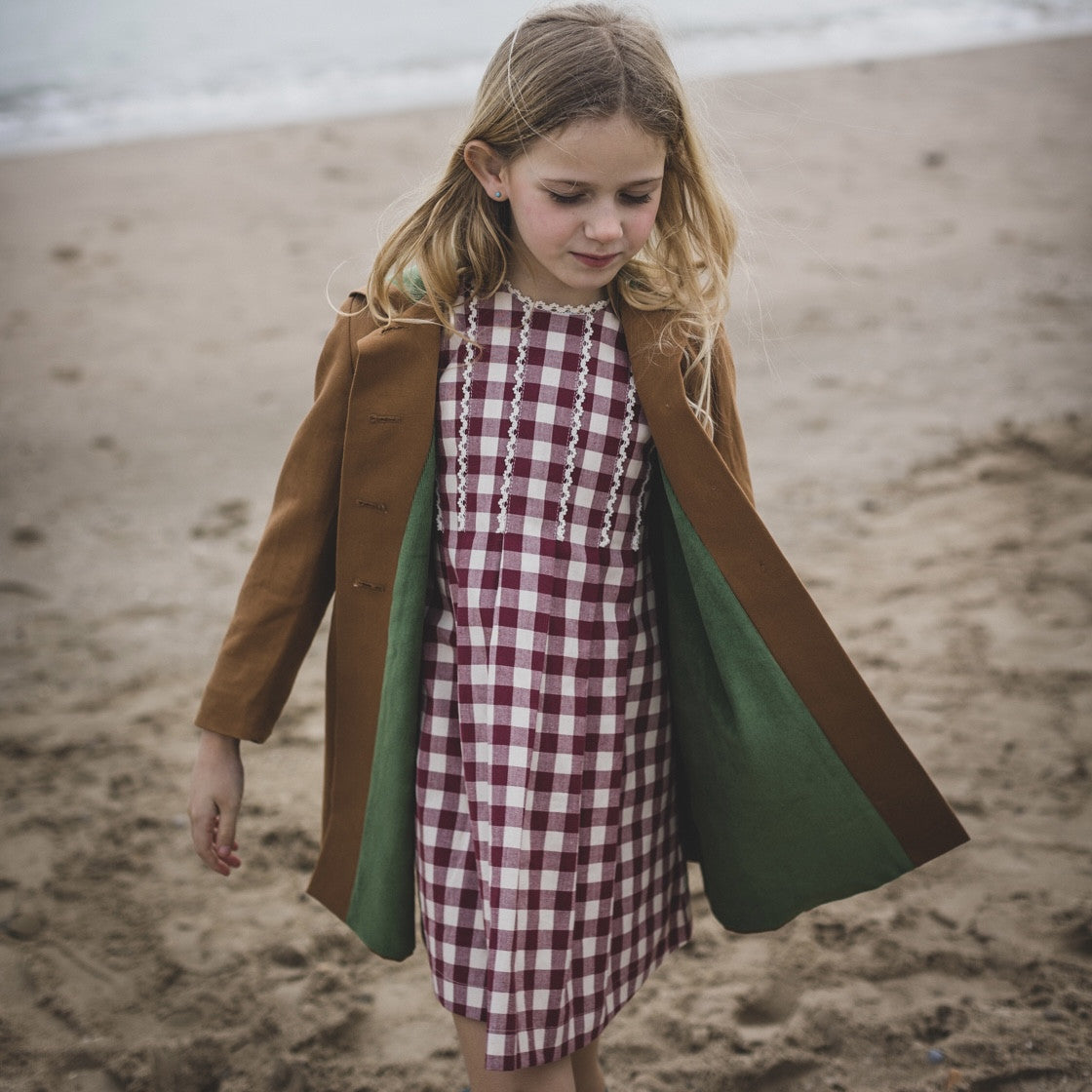 Maroon Gingham dress