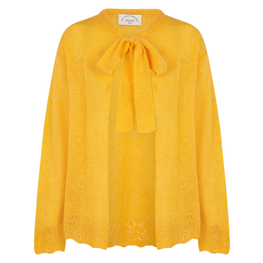 Woman Mustard bow jacket