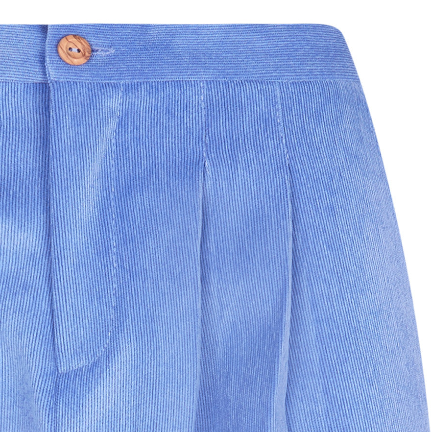 Woman Bluish corduroy twill pants