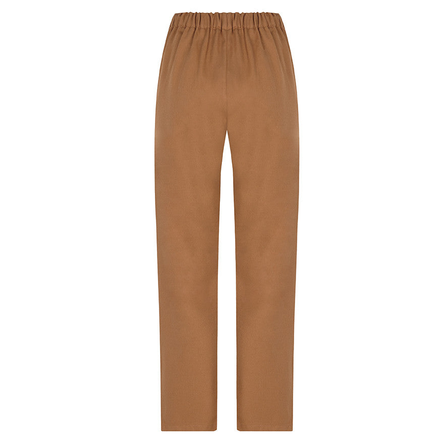 Pantalón pinzas de mujer toffee