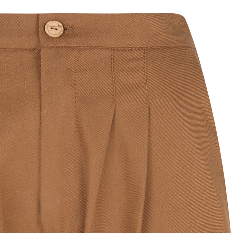 Pantalón pinzas de mujer toffee