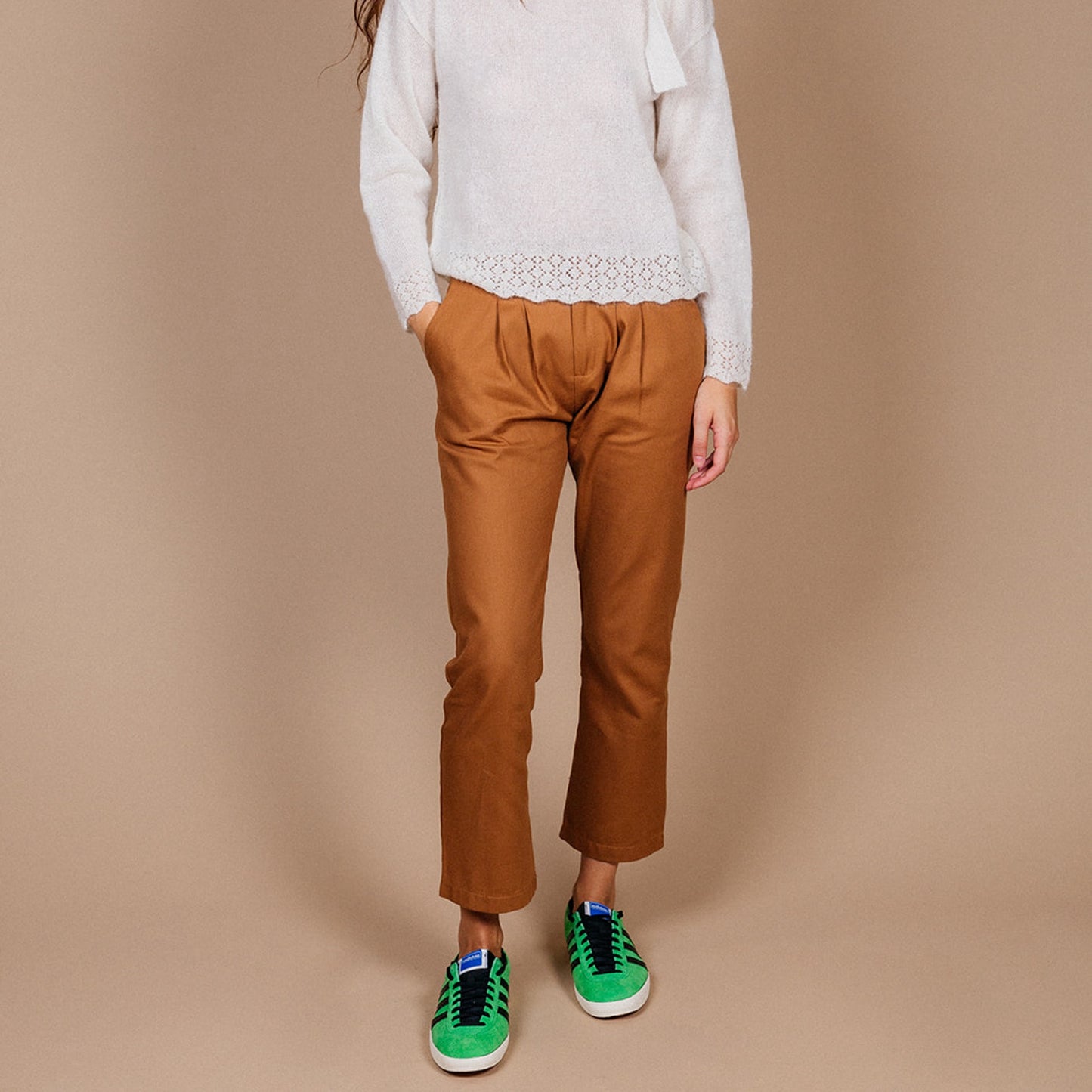 Woman Toffee twill pants