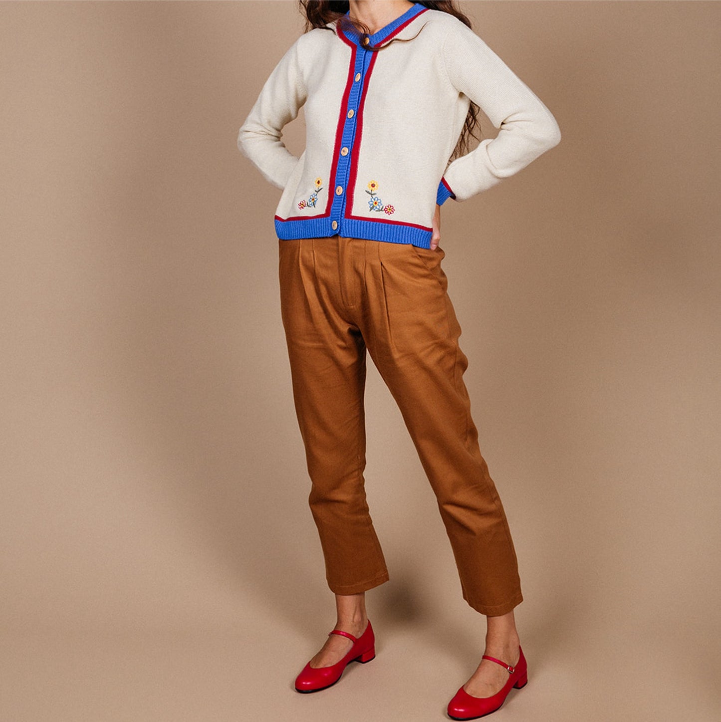 Woman Toffee twill pants