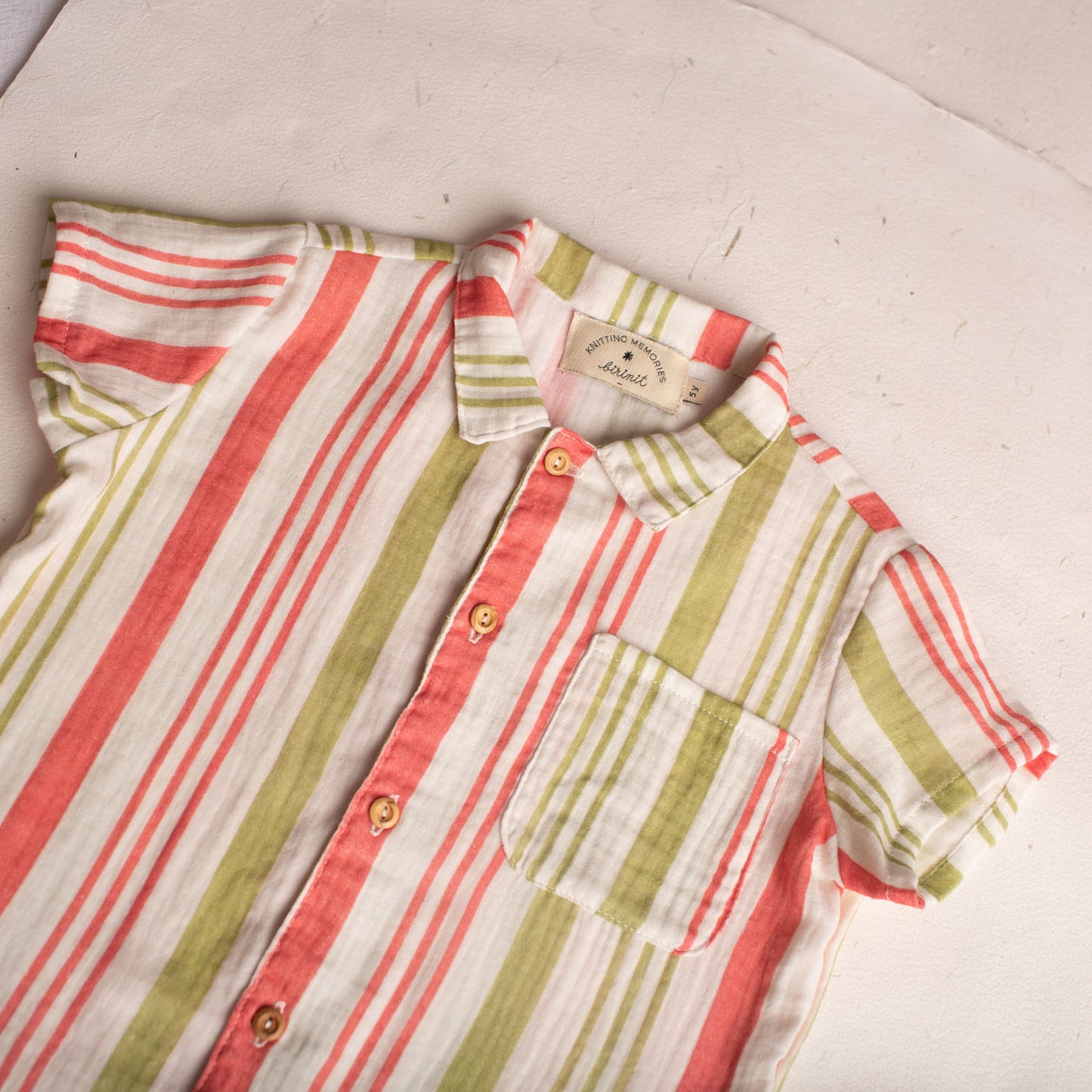 Triple stripe short sleeve shirt