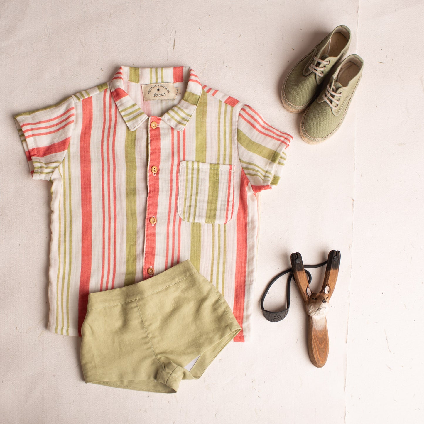 Triple stripe short sleeve shirt