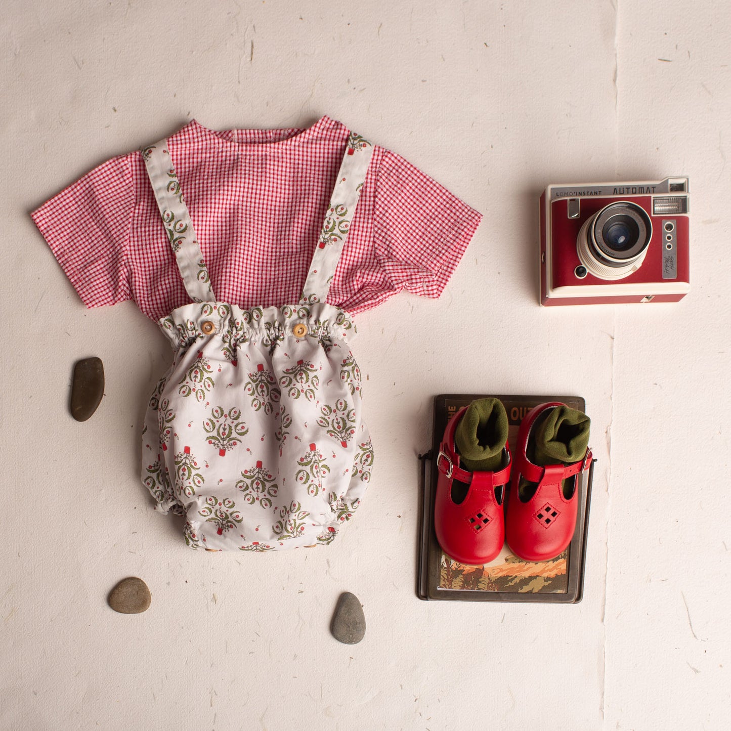 Small red gingham short sleeve shirt