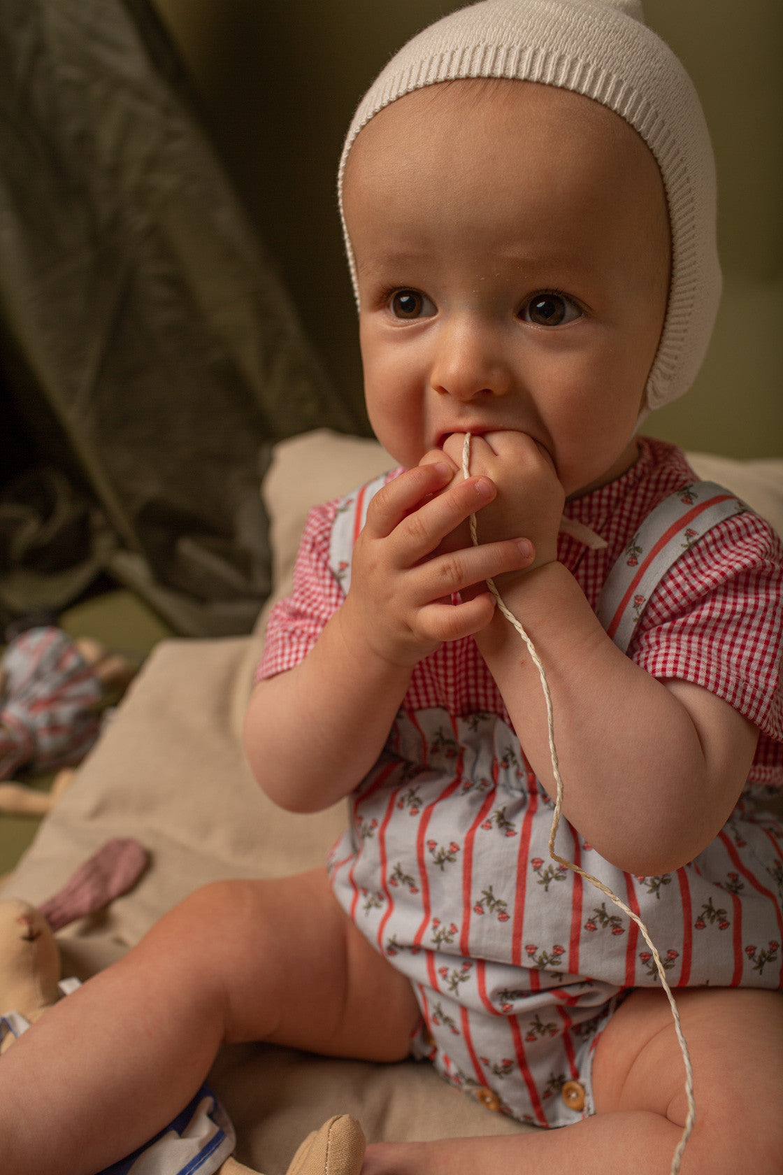 Small red gingham short sleeve shirt