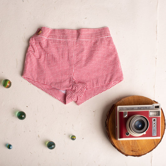 Small red gingham short