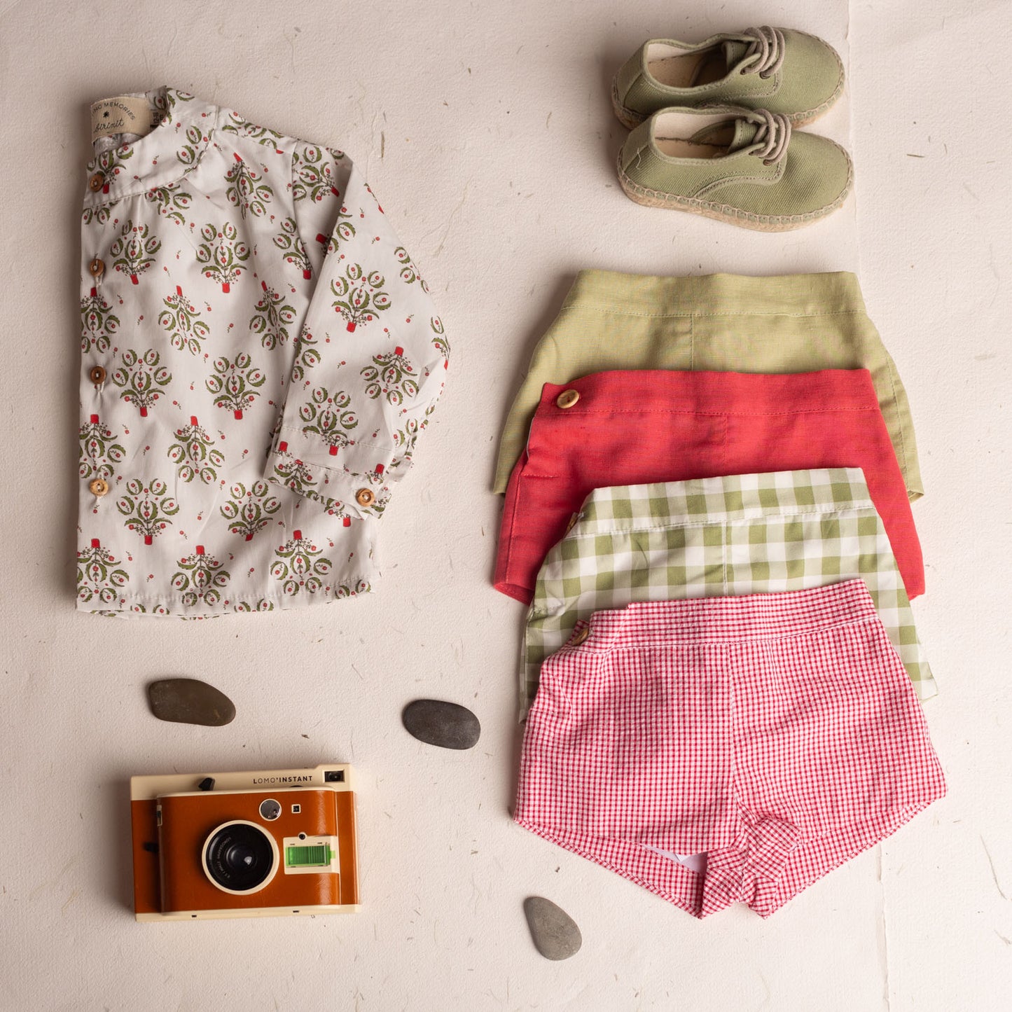 Small red gingham short