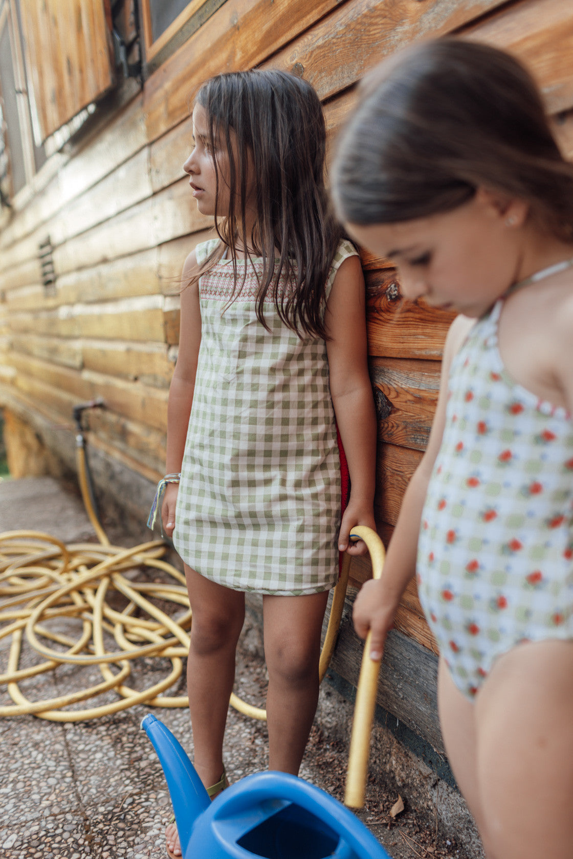 Gingham pistachio towel dress