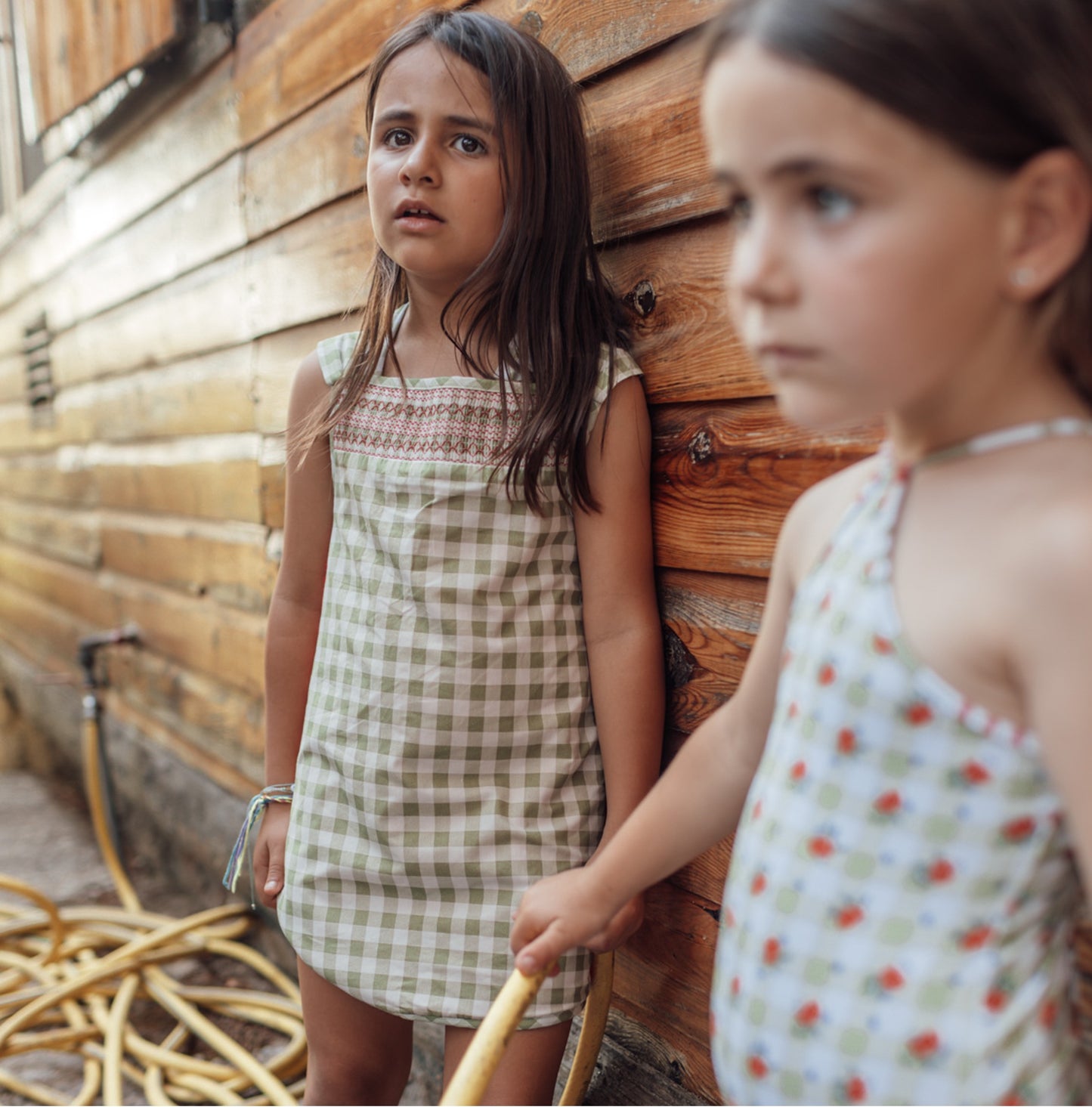 Gingham pistachio towel dress