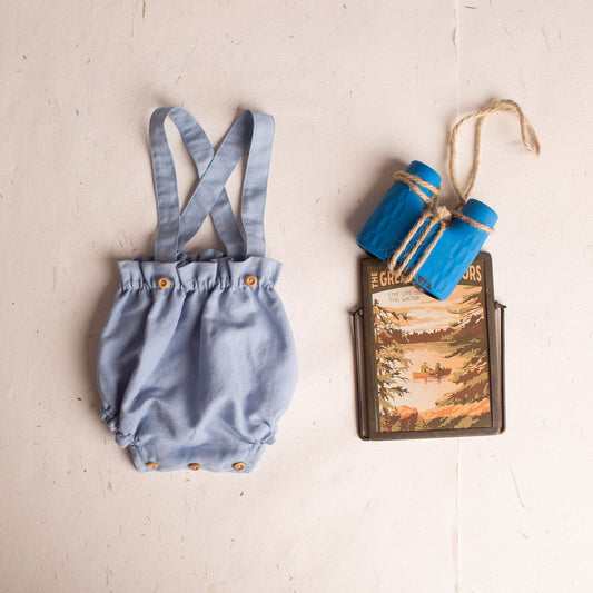 Blue linen straps bloomer