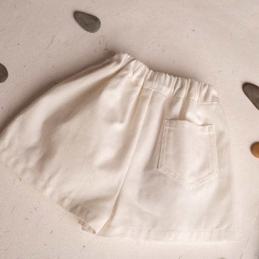 White denim short