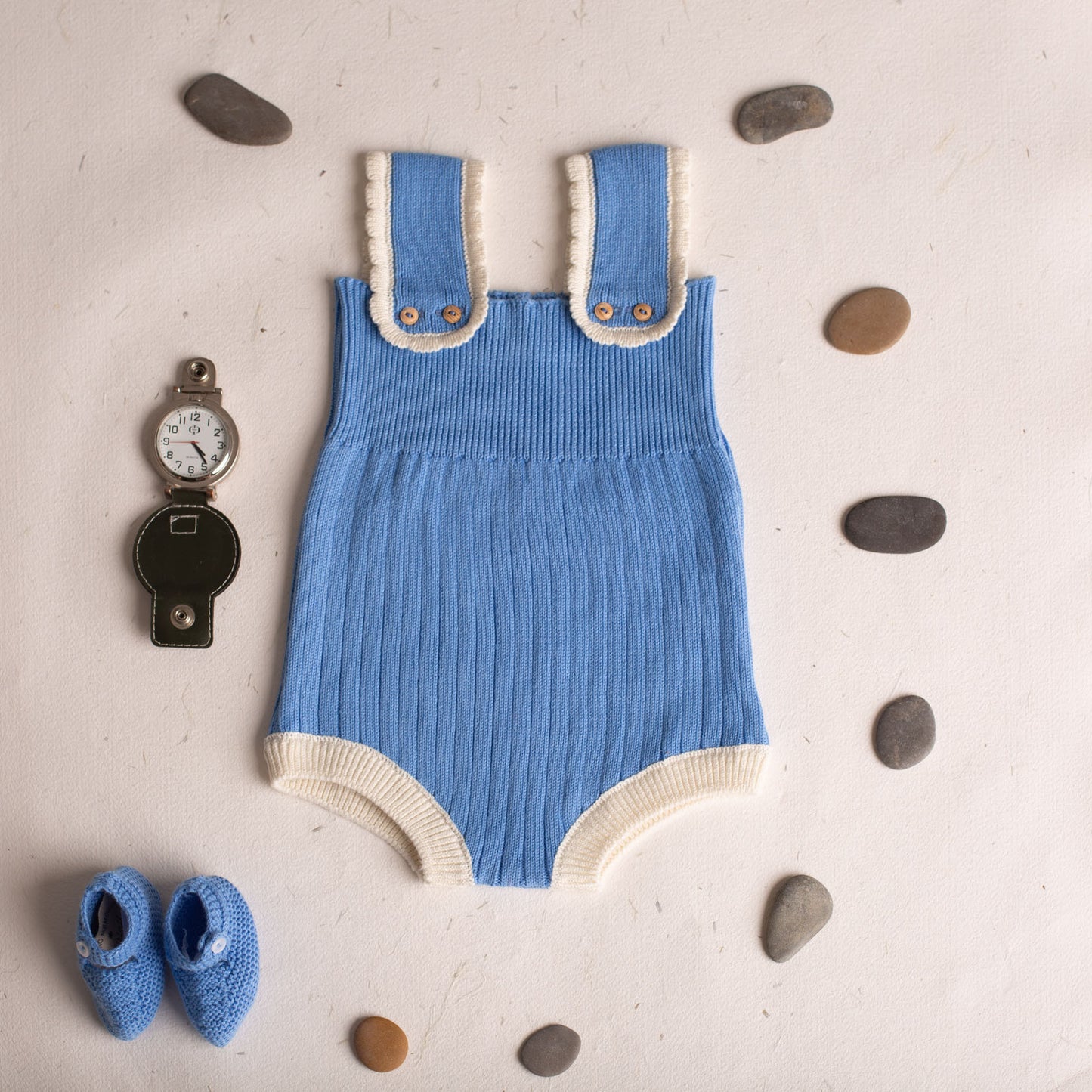 Deep blue knite romper