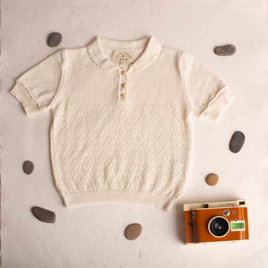 Ivory short sleeve Biri sweater