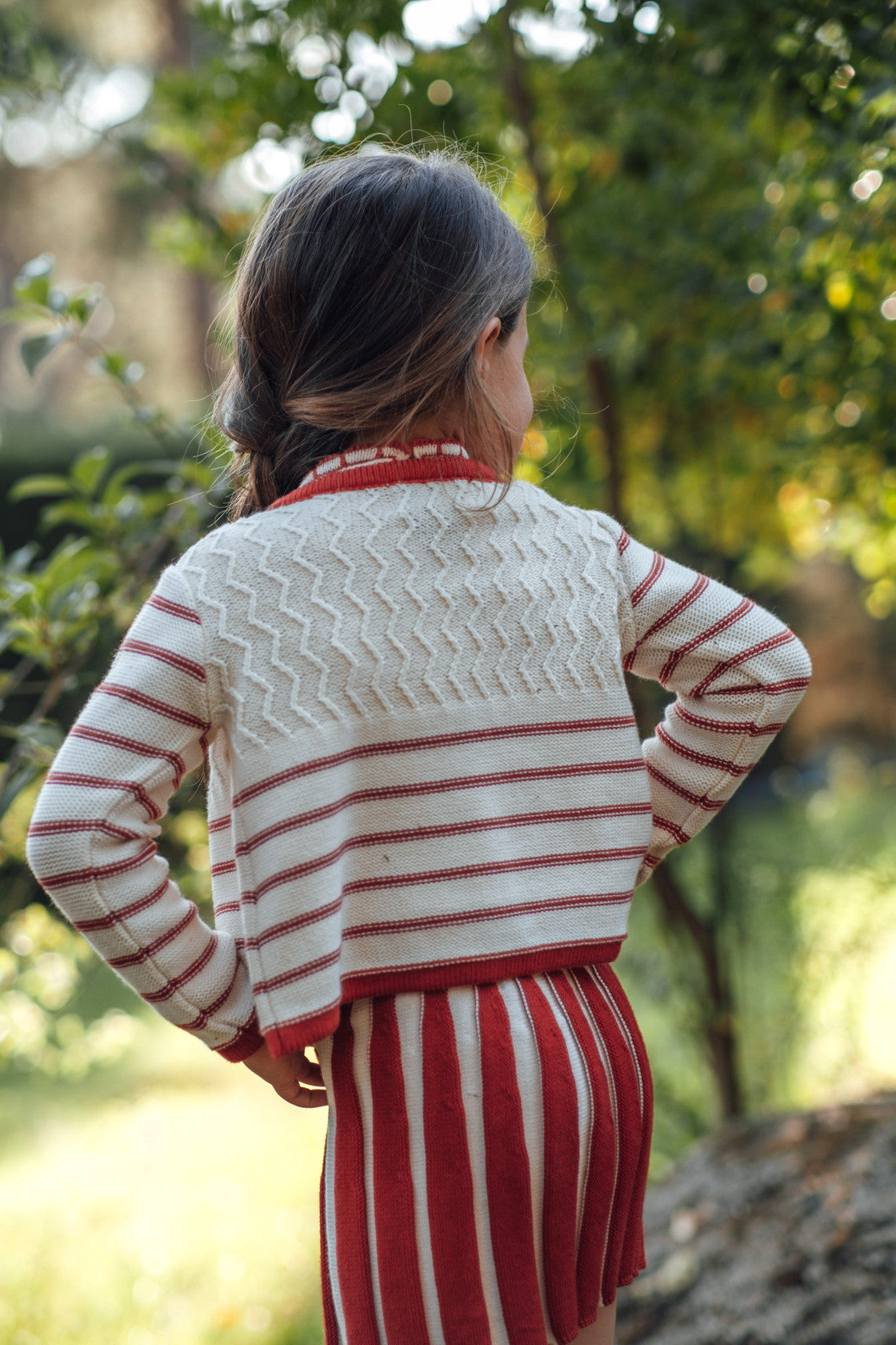 Red stripe mini skirt