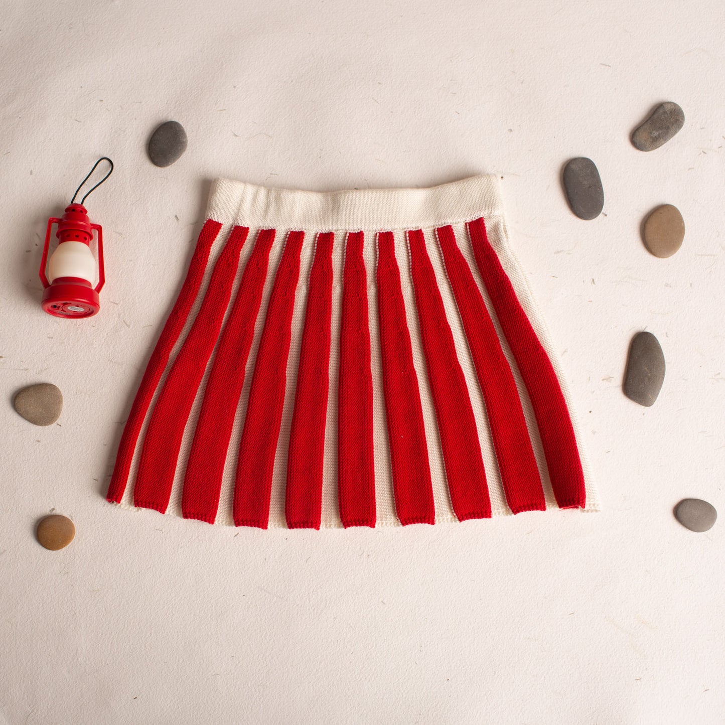 Red stripe mini skirt