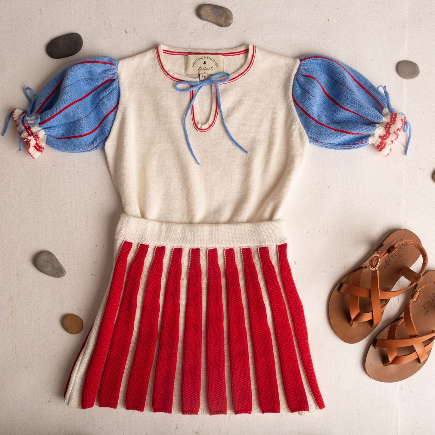 Red stripe mini skirt