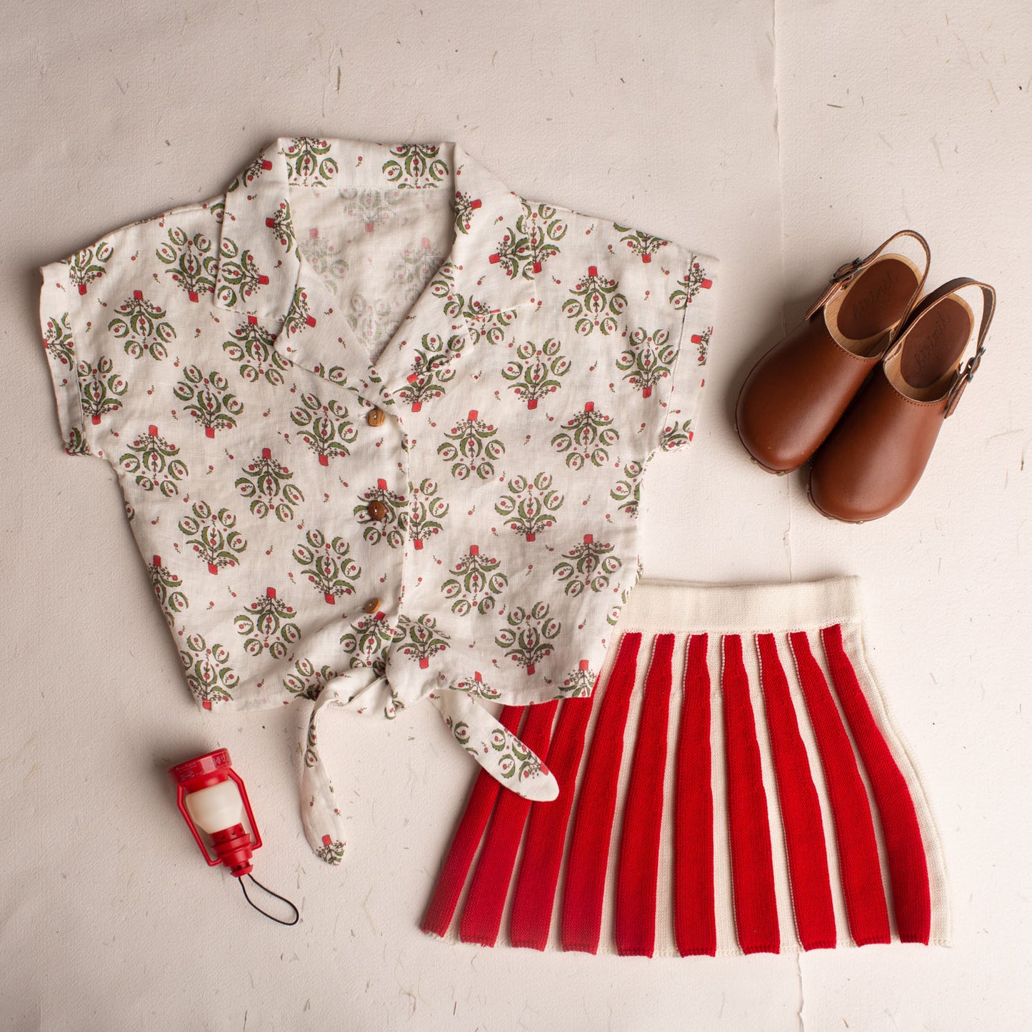 Red stripe mini skirt