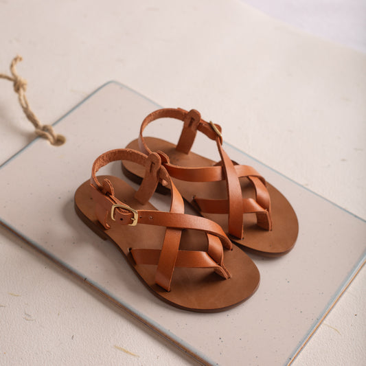 Sandalias tiras camel