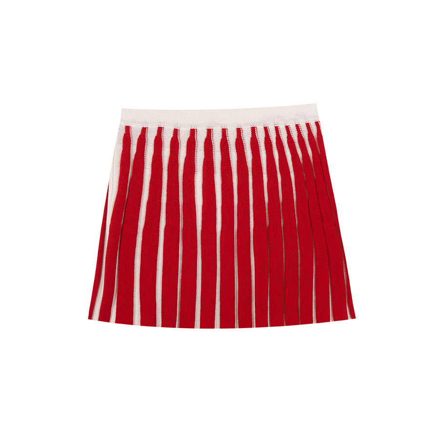 Red stripe Woman mini skirt