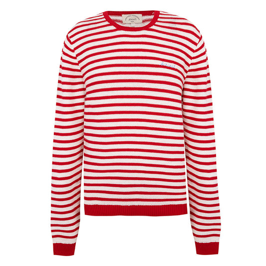 Red and ivory stripe Oli Woman sweater