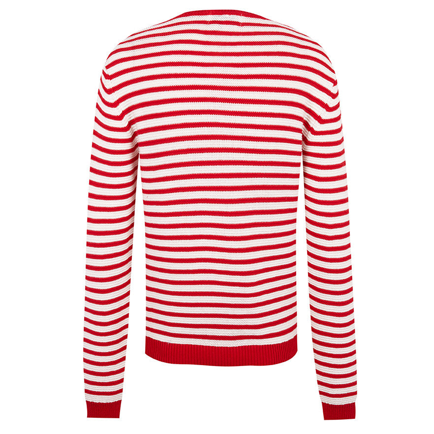 Red and ivory stripe Oli Woman sweater